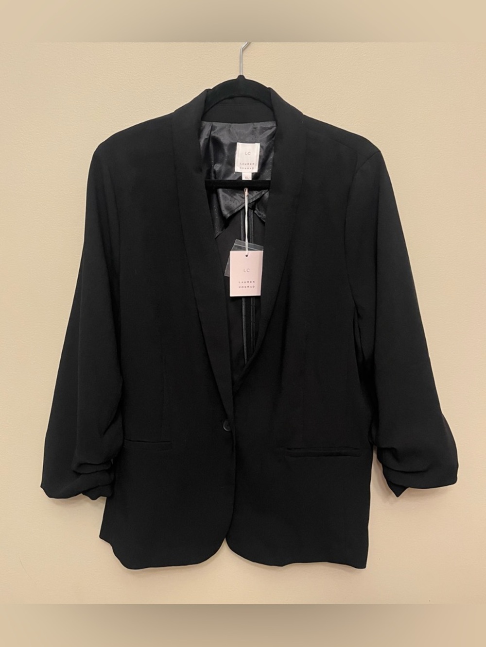 NWT LC Lauren Conrad Shawl Collar Blazer Women's Size XL Black
